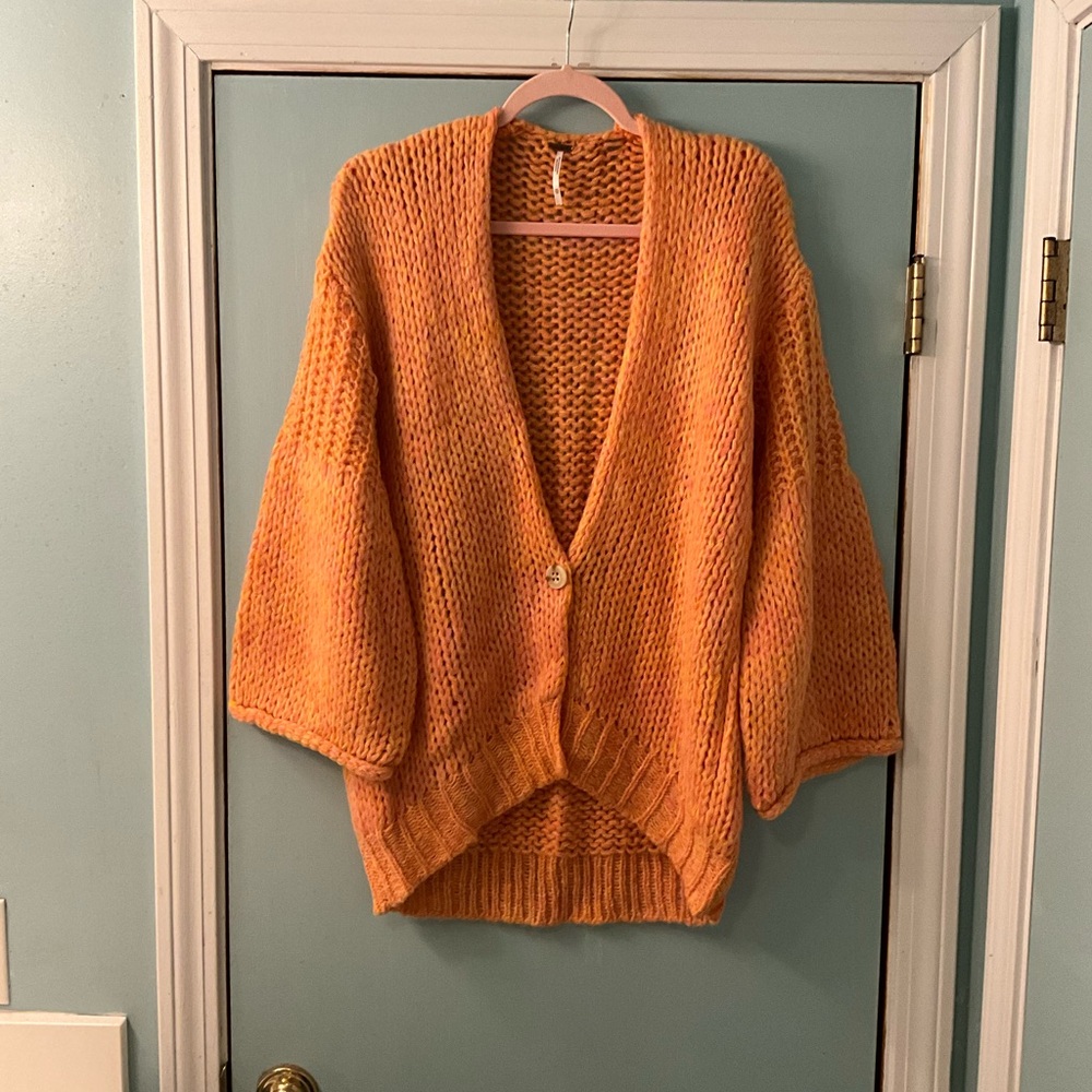 Cozy Free People Home Town cardigan sweater in sugar candy combo - Picture 5 of 5